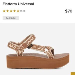 Teva Flatform Universal platform sandal in Bandana Lion tan snake print size 8